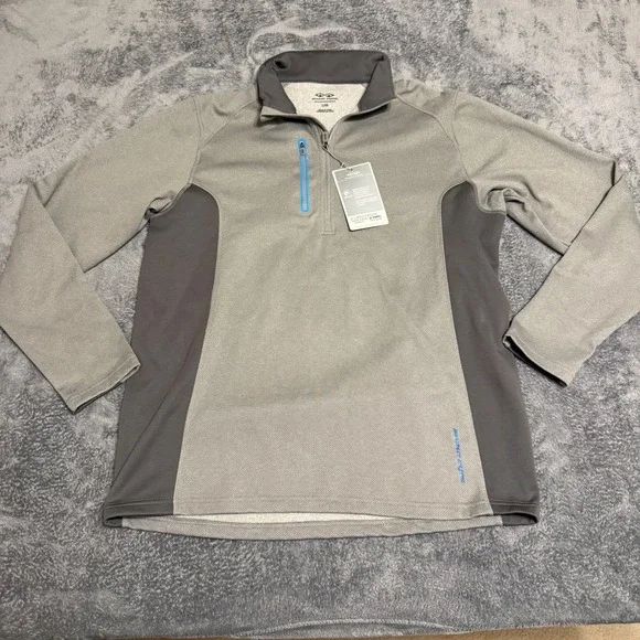 Snake Eyes Golf Pullover Mens Lg Gray 1/4 Zip Long Sleeve Performance Shirt NWT - Picture 1 of 7